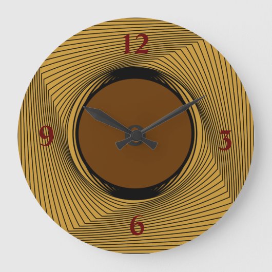 Gold/Black Border with Red/brown Centre >Clocks Grote Klok (Voorkant)