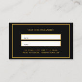 Gold Black Botanic Beauty Salon Hair Benoeming B Visitekaartje (Achterkant)