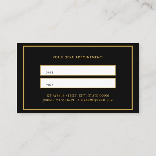 Gold Black Botanic Beauty Salon Hair Benoeming B Visitekaartje (Achterkant)