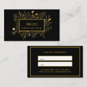 Gold Black Botanic Beauty Salon Hair Benoeming B Visitekaartje (Voorkant / Achterkant)