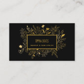 Gold Black Botanic Beauty Salon Hair Benoeming B Visitekaartje (Voorkant)