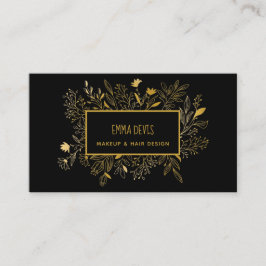 Gold Black Botanic Beauty Salon Hair Benoeming B Visitekaartje