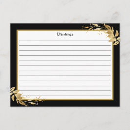Gold Black Botanical Foliage Recipcard Briefkaart
