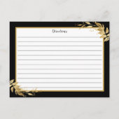 Gold Black Botanical Foliage Recipcard Briefkaart (Achterkant)