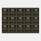 Gold & Black Bow Business Company Name Christmas Inpakpapier Vel (Voorkant 2)
