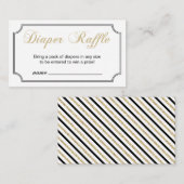 Gold & Black Boy Baby shower Luier Raffle ticket Informatiekaartje (Voorkant / Achterkant)