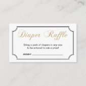 Gold & Black Boy Baby shower Luier Raffle ticket Informatiekaartje (Voorkant)