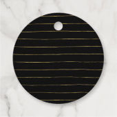 Gold & Black Brush Script Birthday Party Hartelijk Bedankjes Labels (Achterkant)