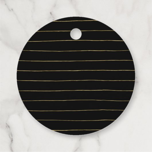 Gold & Black Brush Script Birthday Party Hartelijk Bedankjes Labels (Achterkant)