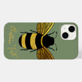 GOLD BLACK BUMBLEBEE CALLIGRAPHY TEKST SHINY BEE Case-Mate iPhone CASE (Achterkant (horizontaal))