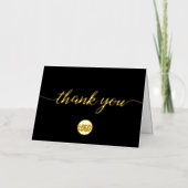 Gold Black Business Elegant Bedankt Folie Wenskaart (Voorkant)