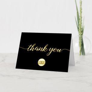Gold Black Business Elegant Bedankt Folie Wenskaart