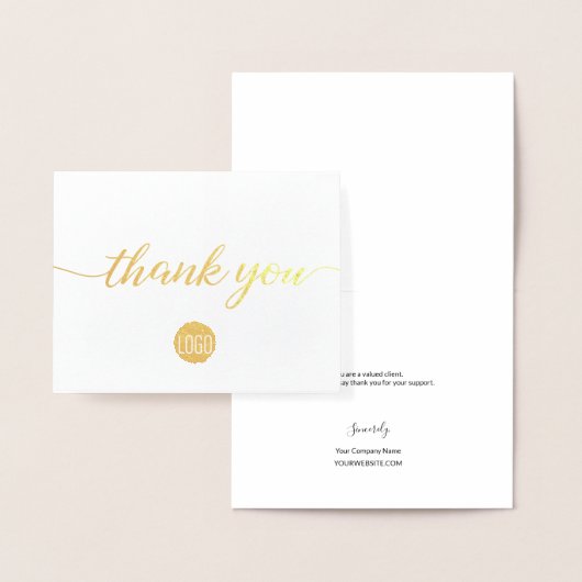Gold Black Business Elegant small thank you Folie Kaarten (Display)