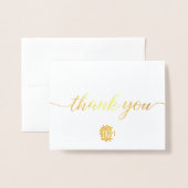 Gold Black Business Elegant small thank you Folie Kaarten (Voorkant met envelop)