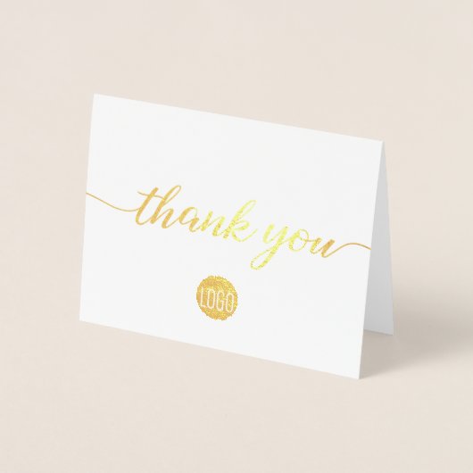 Gold Black Business Elegant small thank you Folie Kaarten (Voorkant)