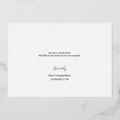 Gold Black Business Elegant Thank you  Folie Feestdagenkaart (Achterkant)