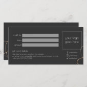 Gold & Black Business Gift Certificate Kaart (Voorkant / Achterkant)