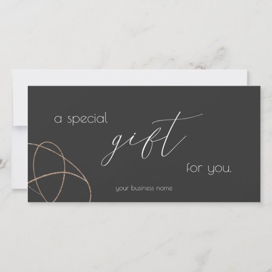 Gold & Black Business Gift Certificate Kaart (Achterkant)