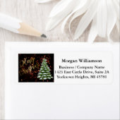 Gold Black Business-kerstterugzendadres Etiket (Insitu)