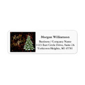 Gold Black Business-kerstterugzendadres Etiket (Voorkant)