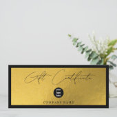 Gold Black Business Logo Cadeaubon Voucher (Staand voorkant)