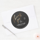 Gold Black Business Name Hartelijk dank Ronde Sticker (Envelop)