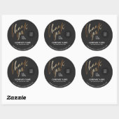 Gold Black Business Name Hartelijk dank Ronde Sticker (Vel)