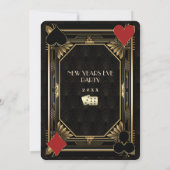 Gold Black Casino Vegas Gatsby Oud en Nieuw Kaart (Achterkant)