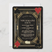 Gold Black Casino Vegas Gatsby Oud en Nieuw Kaart (Voorkant)