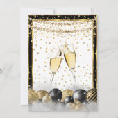 Gold Black Champagne Holiday Kerstfeest Kaart (Achterkant)