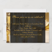 Gold/Black Champagne Oudejaarsavond feest Kaart (Achterkant)