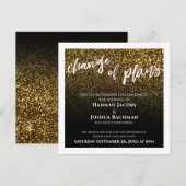 Gold Black Change of Plans Postponed Wedding Kaart (Voorkant / Achterkant)