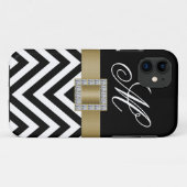 GOLD BLACK CHEVRON MONOGRAM iPhone 5 Hoesje (Achterkant (horizontaal))