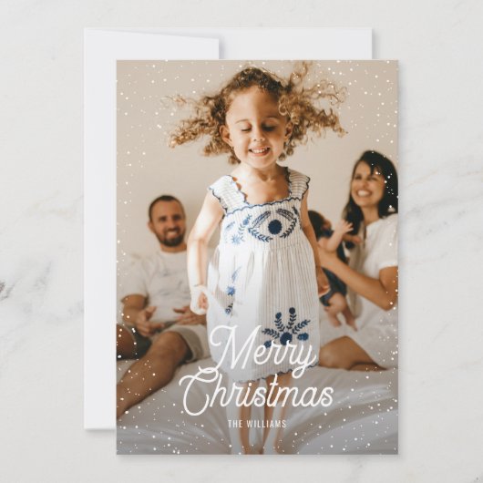 Gold Black Chevron Sneeuwfamilie Feestdagenkaart (Voorkant)