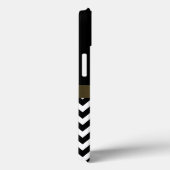 GOLD BLACK CHEVRON UW MONOGRAM Case-Mate iPhone CASE (Achterkant / Rechts)