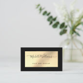Gold & Black Chic Modern Elegant Visitekaartje (Staand voorkant)