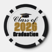 Gold Black Class of 2026 Graduation Party Poker Chips (Achterkant)