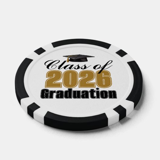 Gold Black Class of 2026 Graduation Party Poker Chips (Enkel)