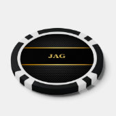 Gold Black Classic Monogrammed Groomsman Poker Chips (Enkel)