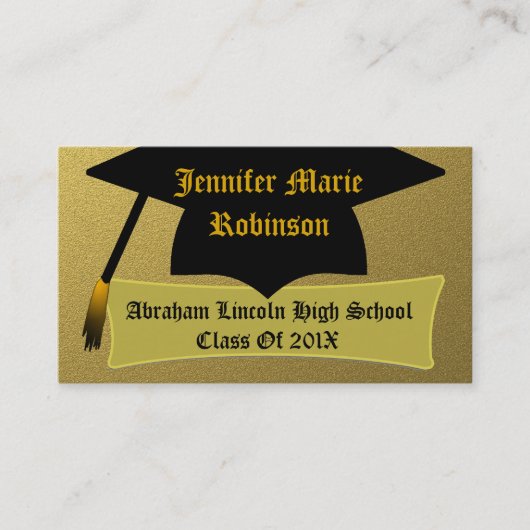 Gold & Black Classy-kaart voor gepersonaliseerde g Contactkaartje (Voorkant)