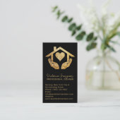 Gold Black Cleaning Service Maid QR Code Logo Visitekaartje (Staand voorkant)