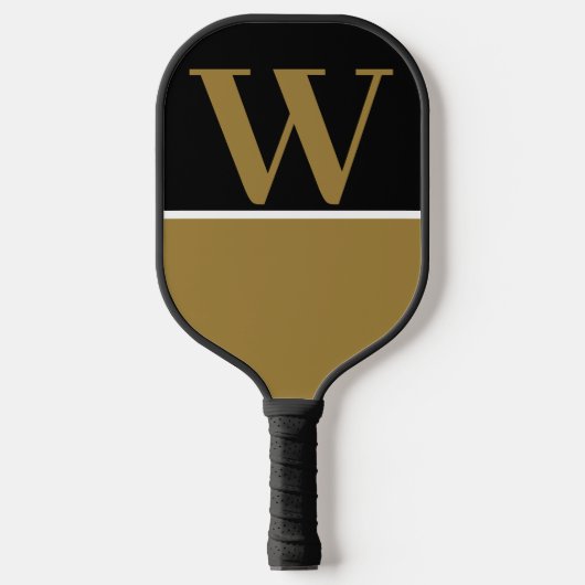 Gold Black College Monogram Pickleball Paddle (Voorkant)