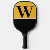 Gold & Black College Team Kleuren Monogram Pickleball Paddle (Achterkant)