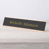 Gold & Black Color Professional Plain Modern Bureau Naambordje (Voorkant)