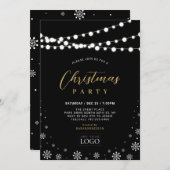 Gold & Black Company Kerstfeest Kaart (Voorkant / Achterkant)