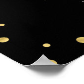 Gold & Black Confetti - 50e verjaardag Poster (Hoek)