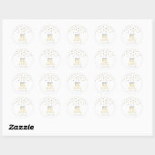 Gold & Black Confetti 95th Birthday Party Favoriet Ronde Sticker (Vel)