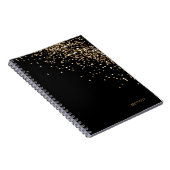 Gold Black Confetti - Aangepast Notitieboek (Rechterzijde)