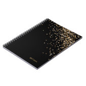 Gold Black Confetti - Aangepast Notitieboek (Linkerzijde)
