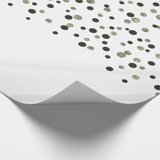 Gold Black Confetti Cadeaupapier (Hoek)
